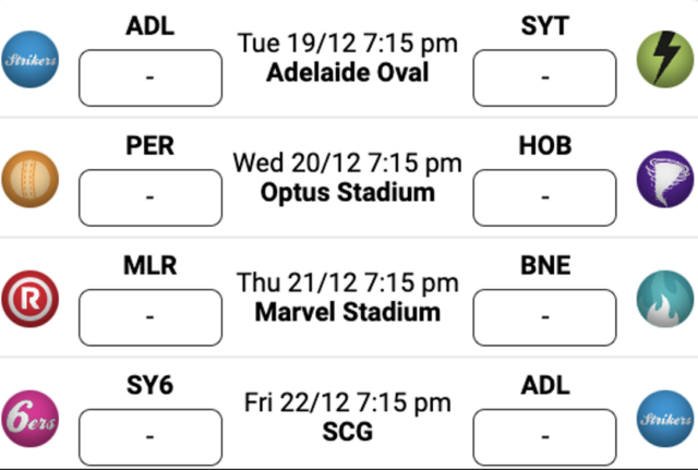 Supercoach example round