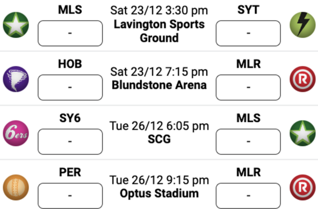 Supercoach example round